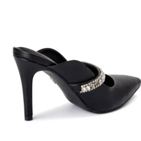 Scoop NYC Women’s Rhinestone Black Slip On Heels Shoes Size 9 NEW - Picture 3 of 6